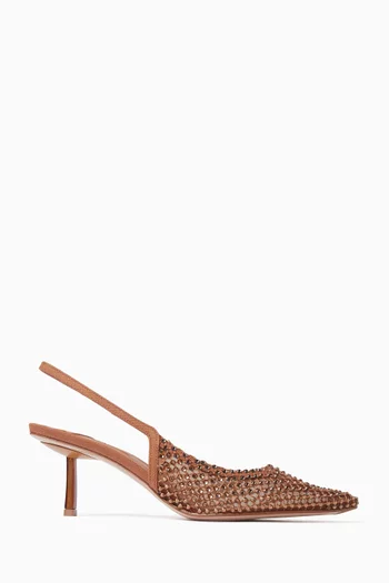 Gilda 60 Slingback Pumps in Satin Mesh