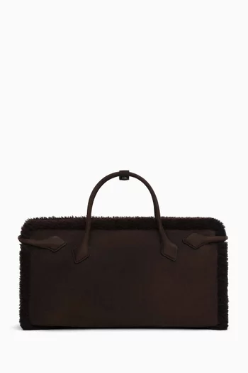Hand Tote Bag in Suede & Shearling