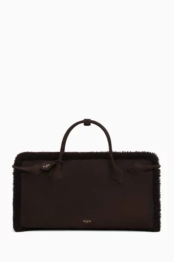 Hand Tote Bag in Suede & Shearling