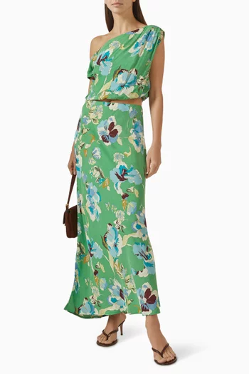 Zoe Bias Midi Skirt in Viscose