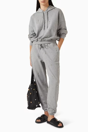 بنطال رياضي مرصع بالحلي فرنش تيري