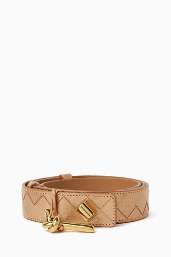 Andiamo Belt in Intrecciato Lamina Leather