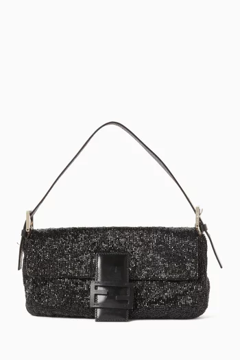 2000s Beaded Baguette Shoulder Bag