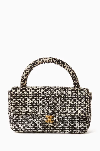 90s Sequin Top Handle Bag in Tweed