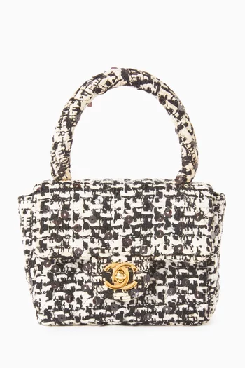 90s Sequin Mini Top Handle Bag in Tweed
