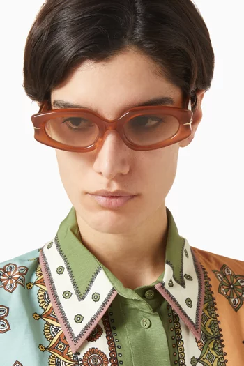 x Alemais Lunar Oval Sunglasses in Acetate