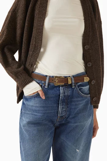 No. 15 Belt in Italian Suede Leather