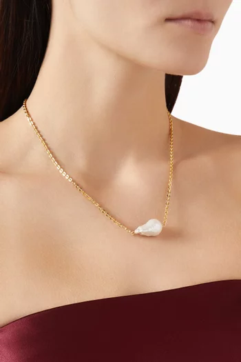 Perla Cube Necklace in 18kt Gold-plated Sterling Silver