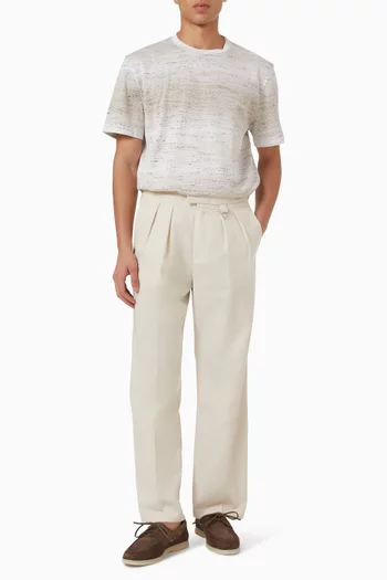 Jacquard Greek T-shirt in Cotton