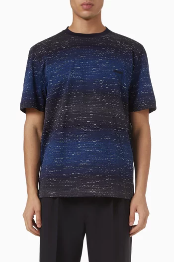 Jacquard Greek T-shirt in Cotton