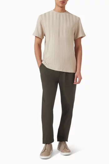 Tone-on-tone Zigzag T-shirt in Cotton-blend