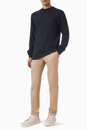 Tone-on-tone Zigzag Sweatshirt in Cotton-blend