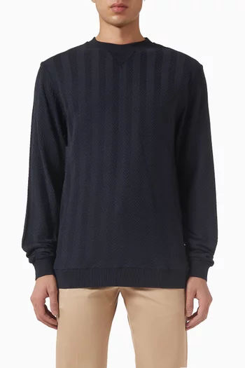 Tone-on-tone Zigzag Sweatshirt in Cotton-blend