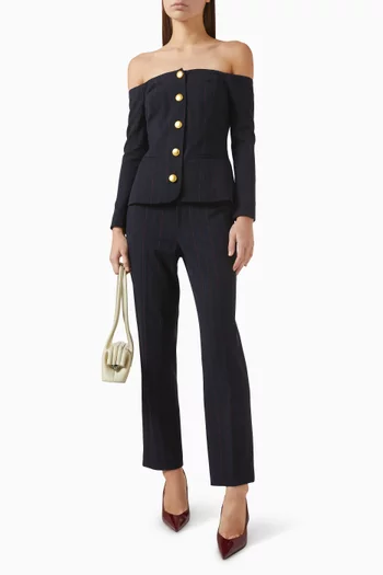 Alice Off-shoulder Blazer Top in Suiting Fabric