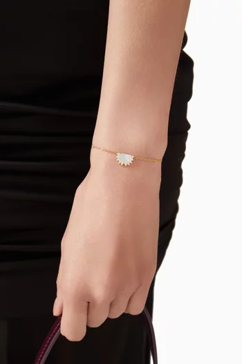 My Sky-Sun & Moon Diamonds & Mother of Pearl Bracelet in 18kt Gold