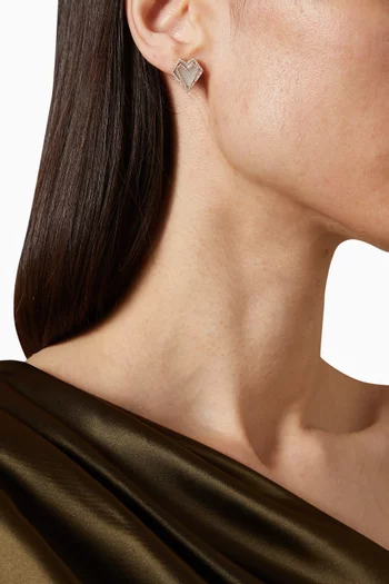 My Heart Diamond & Mother of Pearl Earrings in 18kt Rose Gold