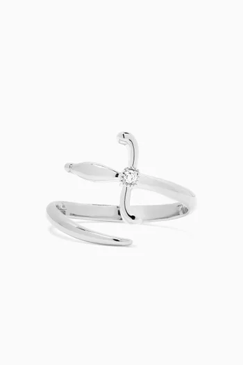 Swords Of Love Diamond Ring in 18kt White Gold