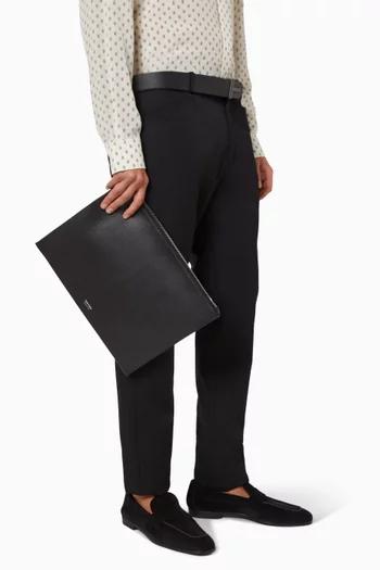 Large Slim Pouch in Leather