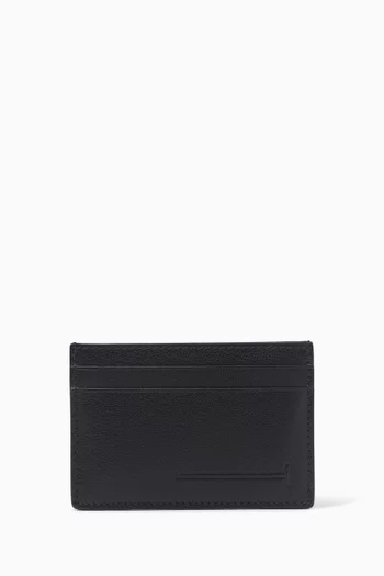 Elongated T Line Card Holder in Leather