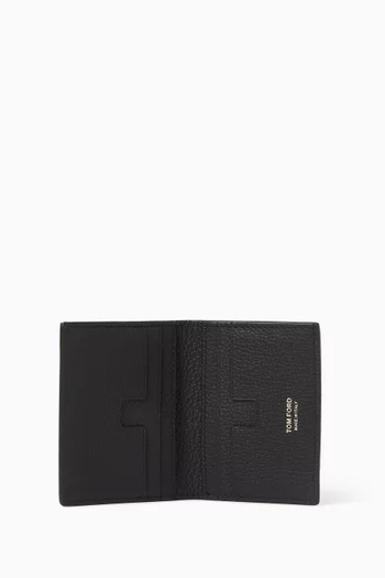 Logo Folding Cardholder in Leather