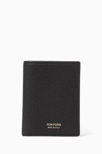 Logo Folding Cardholder in Leather