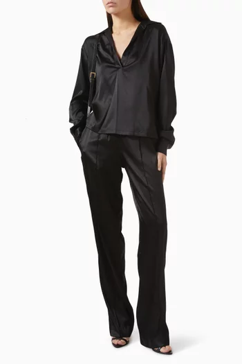 بنطال بيجاما حرير مطاطي