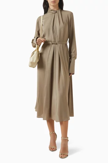 Belted Shirt Dress in Georgette