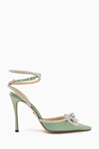 Double Bow 110 Pumps in Satin