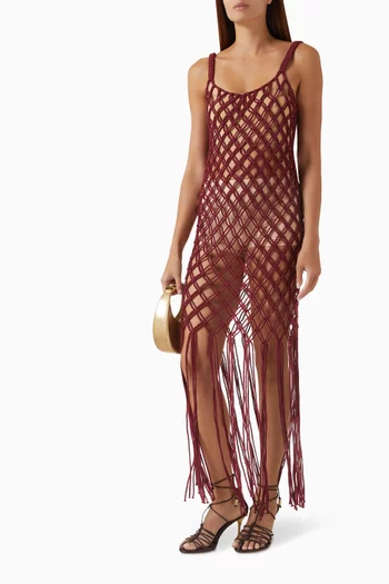 فستان مانويلا بتصميم مكرمية قطن