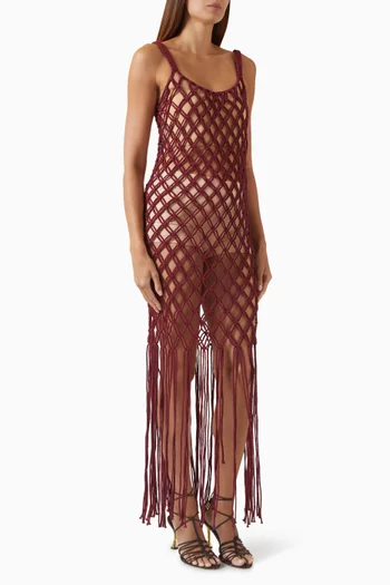 فستان مانويلا بتصميم مكرمية قطن