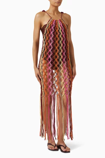 فستان هيلينا بتصميم مكرمية قطن