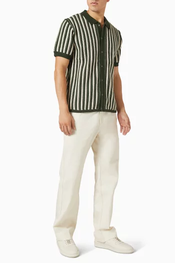 Collins Micro Cable Knitted Shirt in Cotton