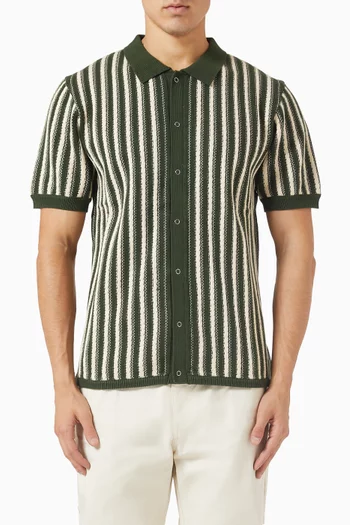 Collins Micro Cable Knitted Shirt in Cotton