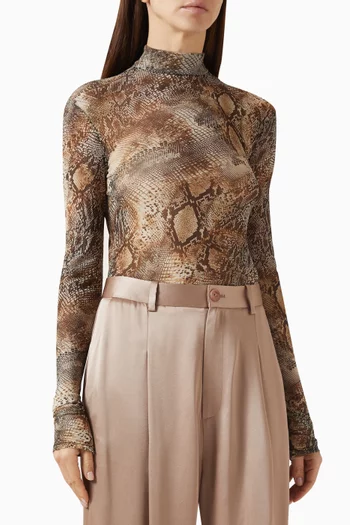 Printed Mockneck Bodysuit