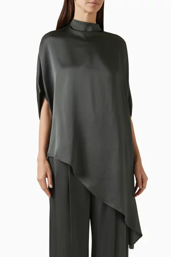 Asymmetric Cape Top in Satin