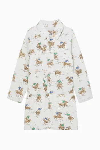 جاكيت بنقشة أحصنة دينم عملي