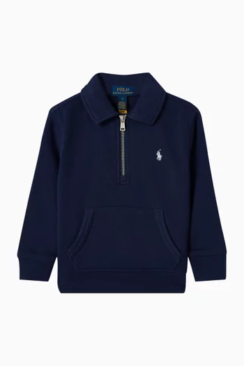 Half Zip Sweatshirt in Cotton-blend