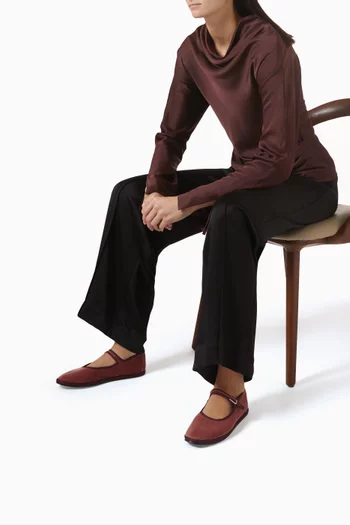 Mary Jane Flats in Velvet