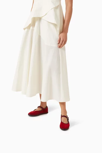 Mary Jane Flats in Velvet