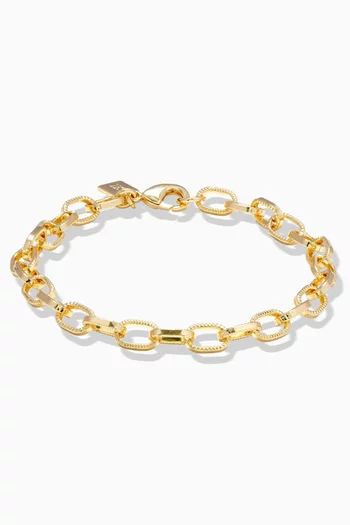 Chain Link Bracelet in 18kt Gold-plated Brass