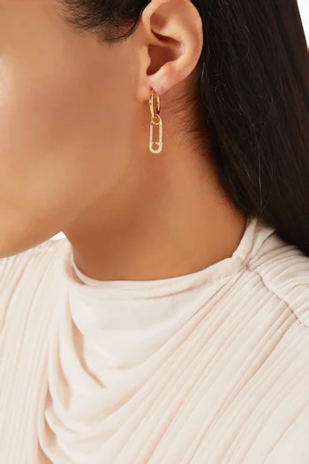 Locked Single Earring in 18kt Gold-plated Brass