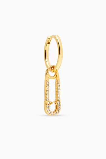 Locked Single Earring in 18kt Gold-plated Brass