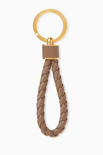 Key Ring in Intrecciato Leather