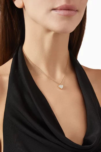 Heart Pavé Mini Charm Necklace in 18kt Gold-plated Metal