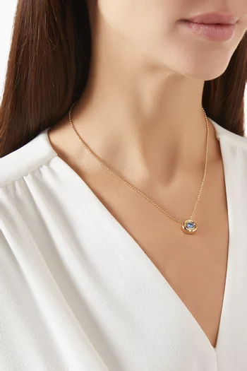 Carli Flower Topaz Crystal Necklace in 18kt Gold-plated Metal