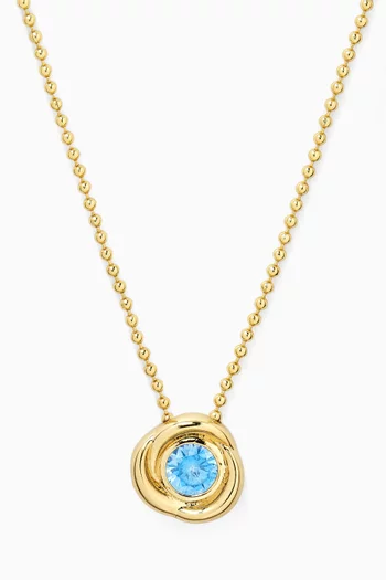 Carli Flower Topaz Crystal Necklace in 18kt Gold-plated Metal