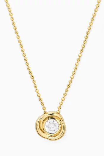 Carli Flower Crystal Necklace in 18kt Gold-plated Metal