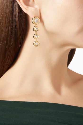 Carlo Crystal Drop Earrings in 18kt Gold-plated Metal