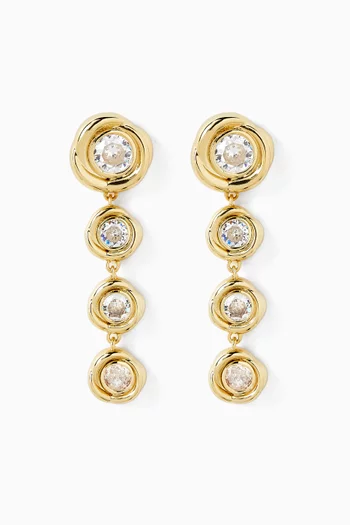 Carlo Crystal Drop Earrings in 18kt Gold-plated Metal