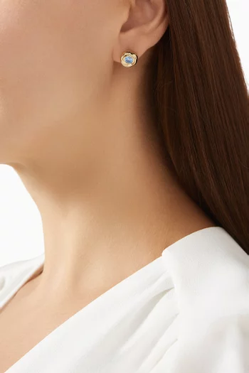 Carlo Topaz Crystal Stud Earrings in 18kt Gold-plated Metal